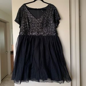 Torrid Black Sequin V-neck Dress - Size 20